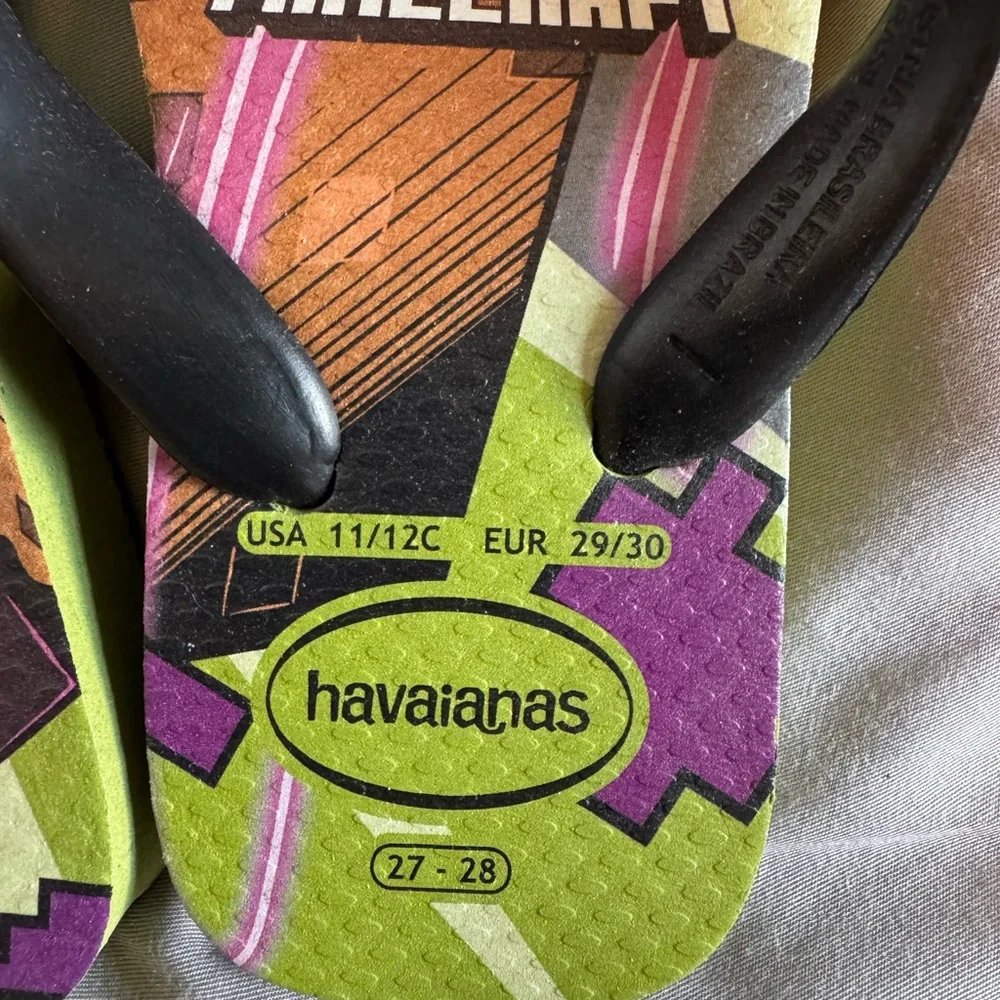 Minecraft Havaianas Kids Size 11/12